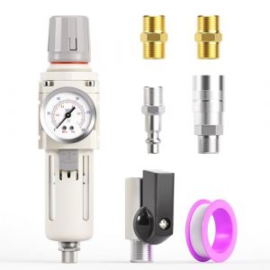 TAILONZ PNEUMATIC - R&eacute;gulateur de pression pour filtre &agrave; air 3/8 &raquo; BSP - Piggyback, filtre pour compresseur d'outil pneumatique avec manom&egrave;tre AW3000-03 (TAILONZ, neuf)