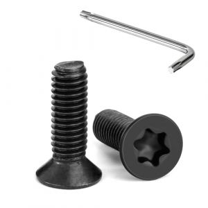 Tunejoy Vis à Tête Fraisée Torx M6 x 20 mm Noir Vis à Six Pans Creux en Acier Inoxydable A2 V2A à Tête Fraisée Métaux avec Clé T30 Filetage Complet 20 Pièces (HYPER SHOP SRL, neuf)