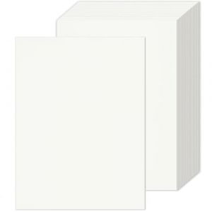Jyvex Lot de 60 feuilles de papier de couleur blanc A4, 250 g/m&sup2;, papier cartonn&eacute; blanc, format A4, carton photo, papier d&eacute;coup&eacute; en ciseaux, papier de bricolage pour peinture, fabrication de cartes (Jly Store, neuf)