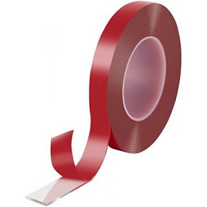POPPSTAR Ruban adhésif double face acrylique transparent extra fort (5 m x 19 mm x 2 mm), Accroche tableau sans percer et repositionnable (poppstar*, neuf)