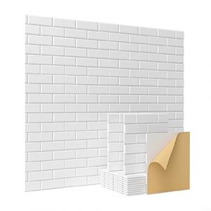 Lot de 6 panneaux muraux décoratifs insonorisants en feutre de fibre de polyester pour isolation phonique dans les hôtels et les écoles - Blanc - 30 x 30 cm (FangcaoTool, neuf)