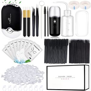 Extension Cils Kit Accessoires Lash Séchoir à Cils USB Portable Nano Pulvérisateur Miroir Pince Gel Patch de Cils Ruban Adhésif Pinceaux à Eyelash Brosses Nettoyantes Pissette Bague Colle (baivoicty, neuf)