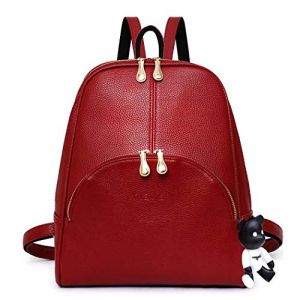 DEERWORD Femme Sac a Dos Sacs à Main Portés Bandouliere Feminin Ados Original PU Cuir 5035 1pc Ensemble Rouge Vineux (WUJUNWEI LTD, neuf)