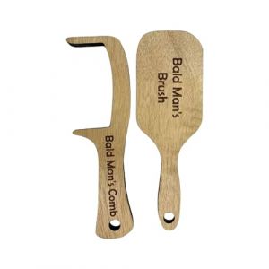 Peigne comme cadeau pour un homme chauve, cadeau de farce contre la perte de cheveux chez les hommes, brosse à cheveux amusante en bois et coffret cadeau sans dents pour les amis avec fin (marron (MOMBIY 7-15 jours arrivent, neuf)