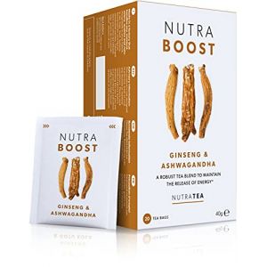 NutraBoost - Th&eacute; &eacute;nerg&eacute;tique - Naturellement sans caf&eacute;ine et sans sucre - 120 Sachets de th&eacute; envelopp&eacute;s - par NutraTea - Tisane &ndash; (6 paquets) (Abis Retail, neuf)