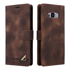 OKZone Coque pour Samsung Galaxy S8 Plus, &Eacute;tui de Protection de Portefeuille Antichoc de Fente pour Carte, Support de Carte &agrave; Rabat en Cuir en PU &Eacute;tui de T&eacute;l&eacute;phone pour Samsung Galaxy S8 Plus (Marron) (JUST-OKZ, neuf)