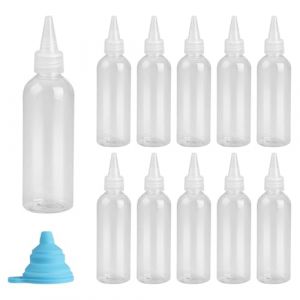 Tomoyuki 12 Pi&egrave;ces Recipient Sauce, 100 ml Petites Bouteilles &agrave; Presser, Bouteille de Condiments, outeilles Flacons Souples Plastique pour Distributeur de Sauce Ketchup, avec Entonnoir (ZongTianXia, neuf)