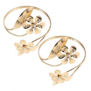 SOIMISS 2 pièces Bracelet Manchette Réglable Métal Moderne Fleur Femme Multifonction Décoration Poignet et Embrasse Rideau Élégant Doré (Star-wish, neuf)
