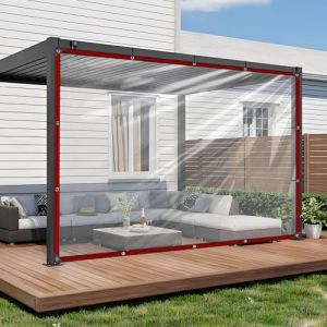 Bâche transparente – 2 x 3 m, imperméable, avec œillets, en PVC, transparente, pour extérieur, abri de voiture, bâche de pluie, terrasse, balcon, jardin, serre (1.5x6m) (XXXUDE, neuf)