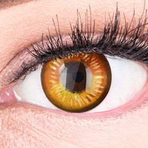 Lentilles couleur cosplay - manga, anime Brown Pour Halloween, fantaisie, Carnaval + étuis à lentilles de contact I 1 paire (2 pièces) I sans correction I 0,00 Dioptries MERALENS (MeralenS, neuf)