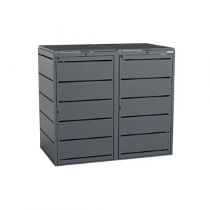 BIO Stefan® Dagobert Box pour poubelles Set de 2 pièces 240L | Acier galvanisé | Habillage Robuste pour poubelles | Box à déchets, abri à déchets | utilisable comme boîte à Paquets (Bizibits sales GmbH, neuf)
