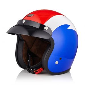 ORIGINE Casque de Moto Jet Ouvert de Homologué ECE Casque de Moto Scooter avec Visière (H&H Sports Protection srl, neuf)