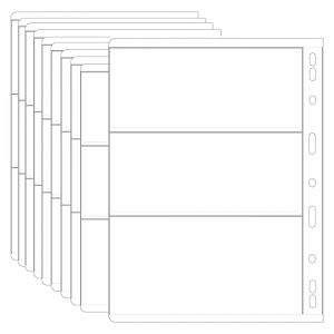 Classeur Monnaie, Pochette Piece Monnaie, Feuilles pour Pi&egrave;ces de Monnaie, 10 Pi&egrave;ces Classeur Numismatique pour Billets de Banque Ranger les Pi&egrave;ces de Monnaie et Billet D'argent(3 Compartiments) (DORRP, neuf)