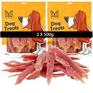 MERSJO friandises pour Chiens - 92% Haute teneur en Viande, Pas d'additifs, sans céréales ni Sucre, Friandises pour Chiens en complément Quotidien, Magret de Canard séché, 1000g (Severno, neuf)