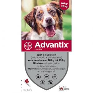 Advantix Chien Moyen - 10 à 25 kg - 6 pipettes (Medpets, neuf)