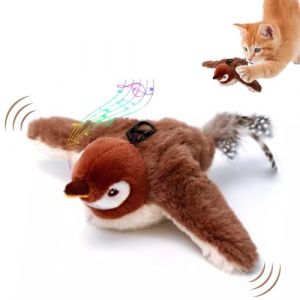 oiseau pour chat simulant le gazouillis, oiseau volant pour chat, oiseau volant avec télécommande 3 modes, jouet chat interactif, flappy bird chat avec herbe à chat, jouets pour chats (oiseau) (H) (Hundred Views, neuf)