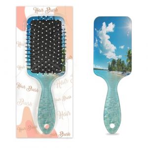 Brosse &agrave; cheveux d&eacute;m&ecirc;lante pour cheveux humides et secs, paysage nautique hawa&iuml;en, plage hawa&iuml;enne, peignes &agrave; coussin d'air pour femmes, hommes, gar&ccedil;ons, filles, enfants, brosse de massage pour (xiaomengjeidian, neuf)