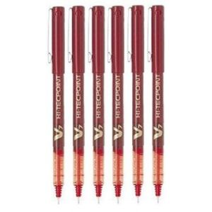 Pilot BX V7 Hi-Tecpoint Fine Stylo roller Pointe 0,7 mm pointe Largeur de ligne 0,5 mm – Lot de 6 rouge (PAPETERIE DU COLLEGE, neuf)