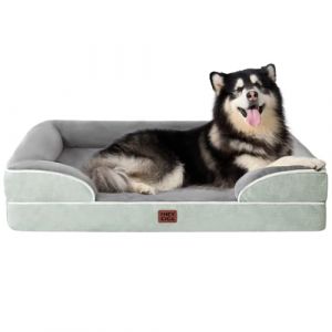 EHEYCIGA Panier Chien Grande Taille XXL Orthopedique, Memoire de Forme Lit pour Chien Dehoussable Lavable, Canapé Chiens Imperméable, Vert (EHEYCIGA EU, neuf)
