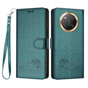 GOKEN Coque pour Honor Magic 7 Lite 5G / Honor X9c, &Eacute;tui en Cuir Synth&eacute;tique, Housse Antichoc, Portefeuille avec Carte, Rabat &agrave; Fermeture Magn&eacute;tique et Support Pliable, Cover Case -Vert Fonc&eacute; (ALIDOU, neuf)