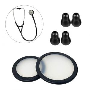 Kit d'accessoires de rechange pour stéthoscope Littmann Classic 3, cardiology 3 et cardiology 4 - Pièces de rechange pour stéthoscope Littmann - Cache diaphragme et embouts de rechange - Noir (Boutique Direct-sale Store, neuf)