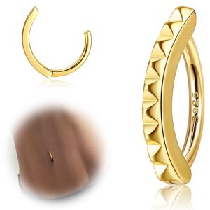 ORAZIO 14G Anneaux pour Boutons de Ventre Clicker pour Femmes Argent 925 Piercing pour le Nombril Or/Argent 10MM/12MM 3 (ORAZIO JEWELRY EU, neuf)