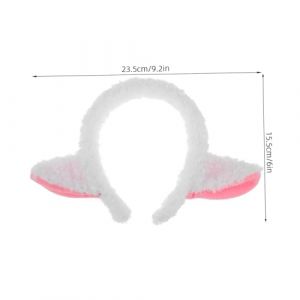 Mikikit bandeau d'agneau accessoires de costume d'agneau oreilles de mouton cosplay accessoires de chèvre bandeau oreille de chèvre cerceaux de poils d'animaux Peluche blanche (Famidago, neuf)