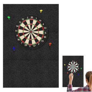 Protection Murale Flechette, Bordure Murale Cible Fl&eacute;chettes Li&egrave;ge Auto-Adh&eacute;sif, Accessoires Prot&egrave;ge Mur Carreaux Muraux Feutre Noir Amovible Assemblage Facile pour Maison Bureau Garage Salle Classe (Yiyaxin, neuf)