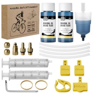 HAPPY FINDING Kit de purge de liquide de frein de v&eacute;lo pour Magura - Liquide de frein de v&eacute;lo - Freins &agrave; disque hydrauliques - Kit de blanchiment (HAPPY FINDING, neuf)