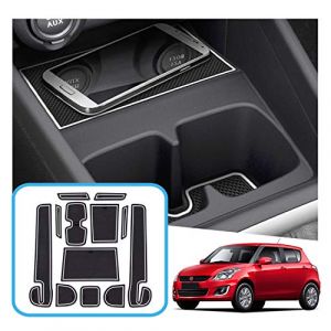 GAFAT Suzuki Swift/Sport/Hybrid 2017-2022 2023 Tapis Antidérapants en Caoutchouc, Suzuki Swift Tapis pour Console Centrale, Accoudoir, Porte-Gobelet, Couture de Porte (Blanc) (GAFAT(EU), neuf)