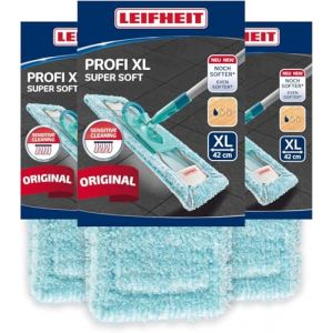Leifheit Lot de 3 Housses Profi XL Super Soft, Housse de Rechange Super Douce pour Balai à Plat Profi XL, Housse pour Balai nettoyante, pour Le parquet, Le stratifié et Le liège (avantrado.shop, neuf)