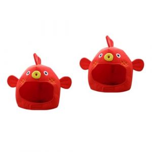 Abaodam 2pièces Chapeau De Poisson Ajustable Pour Cosplay Et Photos Accessoire De Déguisement Cartoon Rouge (Naralimn, neuf)