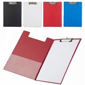 ANTEVIA - Écritoire porte-documents/planche à pince A4 avec poche interne| PLUS DE 10 MODÈLES | Porte-bloc | Matière: PVC | Pince: Profil bas | Couleur de la planche : Rouge (Clasor rouge) (Kigan, neuf)