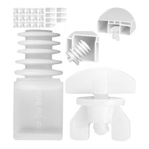 Arr&ecirc;t de Rideau, Lot de 24, Blanc, 2 versions, Convient pour un Maximum de 12 Rideaux avec Rails de Roulement, Arr&ecirc;toir rail de rideau, Arr&ecirc;ts Interm&eacute;diaires, Arr&ecirc;toir rail de rideau, Curtain Clip (Your Day Mate, neuf)