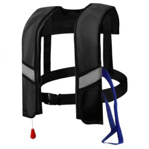 Gilet de Sauvetage Gonflable Manuel en Nylon avec Boucle r&eacute;glable avec Bandes r&eacute;fl&eacute;chissantes et sifflet, Gilet de Sauvetage Portable pour Sports Nautiques pour Adultes, Enfants (sans Bouteille GA (Weiyunqin Building, neuf)