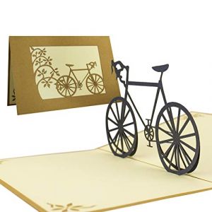 Carte cadeau cycliste avec vélo pop up en 3D. Parfait pour offrir à toutes les occasions pour les amateurs de vélo: carte pour fêter un anniversaire, offrir un bon d'achat,comme carte cadeau anniversaire, fêtes de pères. Avec enveloppe (SX-Commerce, neuf)