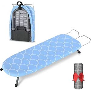Shrivee Petite planche &agrave; repasser pliable peu encombrante, mini table avec rembourrage antid&eacute;rapant pour usage domestique, 81,5 x 32 cm (BEWON-DS, neuf)