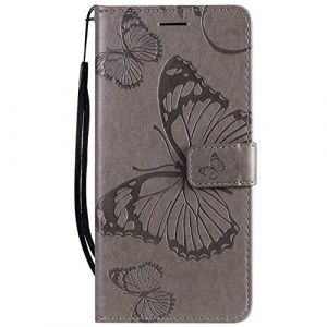 DENDICO Coque pour Galaxy A50S / Galaxy A50 / Galaxy A30S, Papillon Imprimé PU en Cuir Coque Magnétique Portefeuille TPU Étui Housse pour Samsung Galaxy A50S / Galaxy A50 / Galaxy A30S - Gris (DENDICO, neuf)