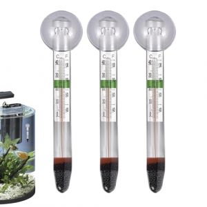 3 Pi&egrave;ces Thermom&egrave;tre Aquarium, Thermom&egrave;tre Flottants En Verre Pour Aquarium Avec Ventouse, Thermom&egrave;tres Sans Mercure Pour Aquariums, Testeur Sans Fil Haute Pr&eacute;cision, Pour Eau Douce, Eau Sal&eacute;e (maicey, neuf)
