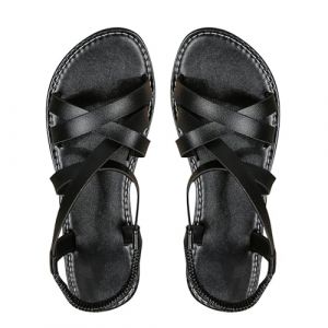 Générique Mule Confort Femme Sabots Femme 41 Chaussure Sandales d'été à fond plat et bout rond pour femmes, bout ouvert, boucle à une ligne Tong Lpb Femme Femme Talon Aiguille Sandales (Black, 36) (OPWFK, neuf)