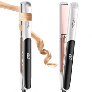 UKLISS 2 en 1 Lisseur, Pro Fers &agrave; lisser & Fers &agrave; boucler avec Technologie C&eacute;ramique & Ionique | Chauffage Express en 30 s jusqu&lsquo;&agrave; 260&deg;C, Affichage LCD |100-240V, 120-260&deg;C Pour Tous Types de Cheveu (ukliss beauty, neuf)