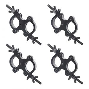 4Pack Crochet Jeux de Lumi&egrave;res Dj Truss Clamp 40mm-52mm Crochet de Fixation Projecteur, Porteur 250kg Double Collier de Serrage Pivotant Eclairage Light Fixation sur Tube Rond (Jinda Audio, neuf)