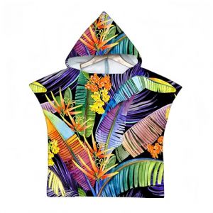 Proumhang Poncho de Surf/Bain/Piscine/Plage pour Enfants,Serviette de Bain &agrave; Capuche en Microfibre,Peignoir &agrave; Langer en &eacute;ponge,Poncho de Bain &agrave; Capuche pour Gar&ccedil;ons et Filles Style 23 75x60cm (labellevie_NO1, neuf)