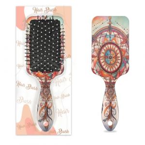 Entemne Brosse &agrave; cheveux pour femmes, hommes, filles, gar&ccedil;ons, attrape-r&ecirc;ves, peinture artistique, brosse de massage du cuir chevelu, peigne &agrave; coussin d'air pour cheveux humides et secs d&eacute;m&ecirc;lant (HHengY, neuf)