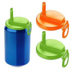 WUSJCOF 2 Pi&egrave;ces Couvercle De Canette Avec Paille, Bouchon En Silicone Pour Canettes De Boissons, Couvercle Anti-Fuite Pour Limonade, Cola (NAROU DUTEN, neuf)