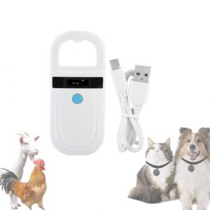 Gugxiom Lecteur D'identification d'animal de Compagnie, Lecteur de Puces pour Animaux de Compagnie 134,2 Khz/125 Khz avec &eacute;cran OLED, Alarme de Batterie Faible Scanner D'identification (Sosher-EU, neuf)