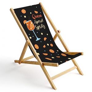 Ferocity Chaise Longue Pliable en Bois Fauteuil de Plage Pliant en hetre Classique Lit de Plage Queen Spritz [119] (ferocity-shop, neuf)