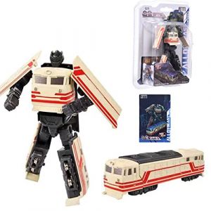 Giftik Jouet robot transformable en train rétro à grande vitesse pour adultes et enfants garçons filles (jaune) (Giftik Store, neuf)