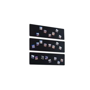 STALFORM 3x Léger Metal Tableau Magnétique Mural Noir 62,5x20 cm, Plaque Aimanté, Acier Inoxydable, Cuisine, Bureau, Chambre D'enfant, pour Lettres Magnétiques, Chiffres, Notes, Photos (stalform, neuf)