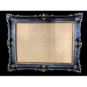 Generisch Cadre photo baroque doré - 50 x 70 cm - Cadre photo antique - 70 x 90 cm - Cadre de mariage - 3057 (noir GOLD) (Pintici, neuf)